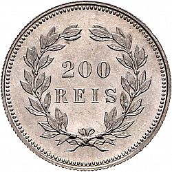 Large Reverse for 200 Réis ( Dois Tostôes ) 1892 coin