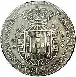Large Obverse for 240 Réis ( 12 Vinténs ) 1821 coin