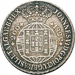 Large Obverse for 240 Réis ( 12 Vinténs ) 1822 coin