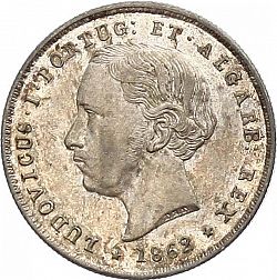 Large Obverse for 200 Réis ( 2 Tostôes ) 1862 coin