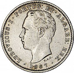 Large Obverse for 200 Réis ( 2 Tostôes ) 1867 coin