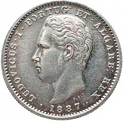 Large Obverse for 200 Réis ( 2 Tostôes ) 1887 coin