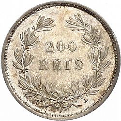 Large Reverse for 200 Réis ( 2 Tostôes ) 1862 coin