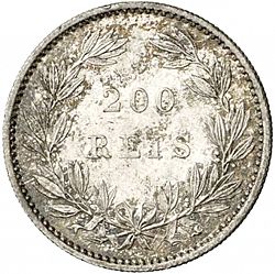 Large Reverse for 200 Réis ( 2 Tostôes ) 1886 coin