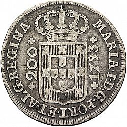 Large Obverse for 240 Réis ( 12 Vintés ) 1793 coin