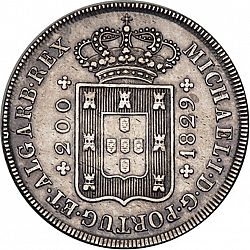 Large Obverse for 240 Réis ( 12 Vinténs ) 1829 coin