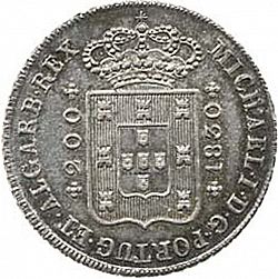 Large Obverse for 240 Réis ( 12 Vinténs ) 1830 coin