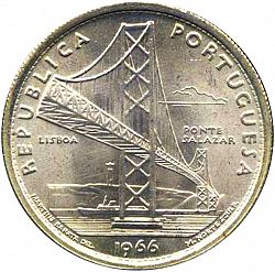 Large Reverse for 20 Escudos 1966 coin