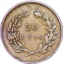 Large Reverse for 20 Réis ( Vintém ) 1891 coin