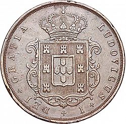 Large Obverse for 20 Réis ( Vintém ) 1871 coin