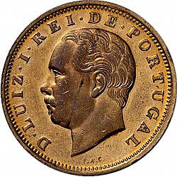 Large Obverse for 20 Réis ( Vintém ) 1884 coin