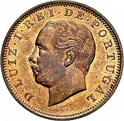 Large Obverse for 20 Réis ( Vintém ) 1885 coin