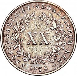 Large Reverse for 20 Réis ( Vintém ) 1873 coin