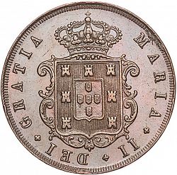 Large Obverse for 20 Réis ( Vintém ) 1847 coin