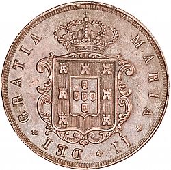 Large Obverse for 20 Réis ( Vintém ) 1848 coin