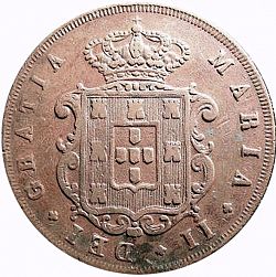Large Obverse for 20 Réis ( Vintém ) 1849 coin