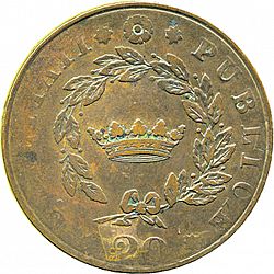 Large Reverse for 20 Réis ( Vintém ) 1833 coin
