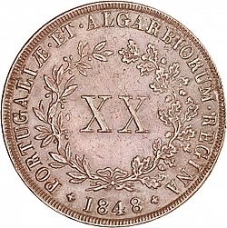Large Reverse for 20 Réis ( Vintém ) 1848 coin