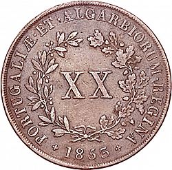 Large Reverse for 20 Réis ( Vintém ) 1853 coin