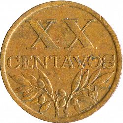 Large Reverse for 20 Centavos 1963 coin