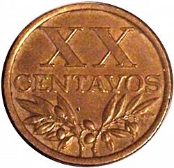 Large Reverse for 20 Centavos 1967 coin
