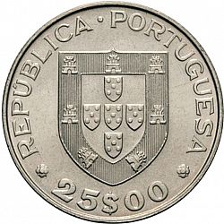 Large Obverse for 25 Escudos N/D coin