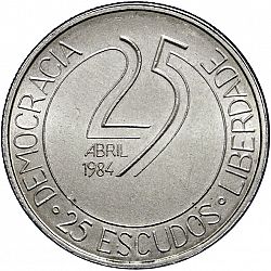 Large Reverse for 25 Escudos 1984 coin