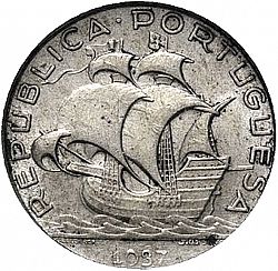 Large Obverse for 2,50 Escudos 1937 coin
