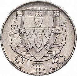 Large Reverse for 2,50 Escudos 1951 coin