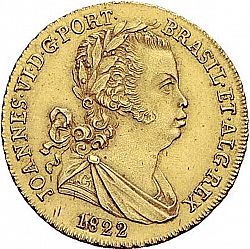 Large Obverse for 3200 Réis ( Meia Peça ) 1822 coin