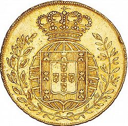Large Reverse for 3200 Réis ( Meia Peça ) 1820 coin