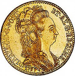 Large Obverse for 3200 Réis ( Meia Peça ) 1789 coin