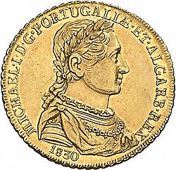 Large Obverse for 3750 Réis ( Meia Peça ) 1830 coin