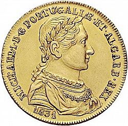 Large Obverse for 3750 Réis ( Meia Peça ) 1831 coin