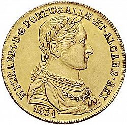 Large Obverse for 3750 Réis ( Meia Peça ) 1831 coin