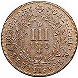 Large Obverse for 3 Réis 1818 coin