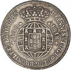 Large Obverse for 480 Réis ( Cruzado Novo ) 1818 coin