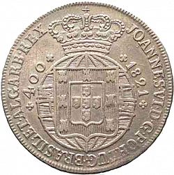 Large Obverse for 480 Réis ( Cruzado Novo ) 1821 coin