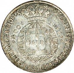 Large Obverse for 480 Réis ( Cruzado Novo ) 1823 coin