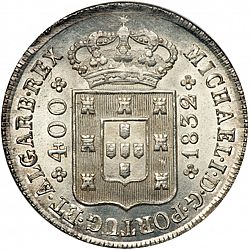 Large Obverse for 480 Réis ( Cruzado Novo ) 1832 coin