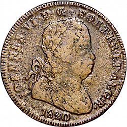 Large Obverse for 40 Réis ( Pataco ) 1820 coin