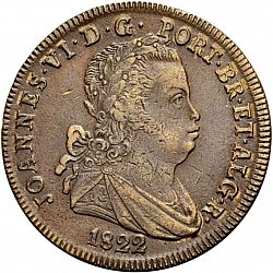 Large Obverse for 40 Réis ( Pataco ) 1822 coin