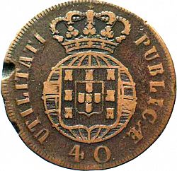 Large Reverse for 40 Réis ( Pataco ) 1819 coin