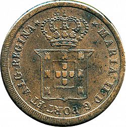 Large Obverse for 40 Réis ( Pataco ) 1833 coin