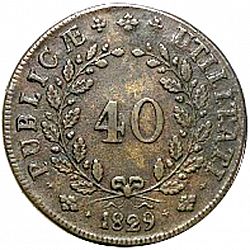 Large Reverse for 40 Réis 1829 coin