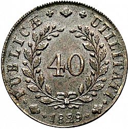 Large Reverse for 40 Réis 1829 coin