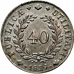Large Reverse for 40 Réis 1829 coin