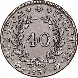 Large Reverse for 40 Réis 1831 coin