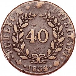 Large Reverse for 40 Réis 1832 coin