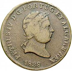 Large Obverse for 40 Réis 1828 coin